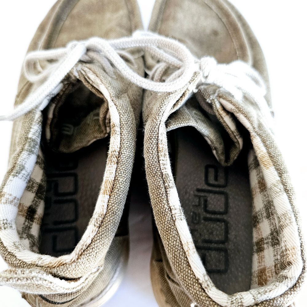 Mens Hey Dude Wally B Stretch Beige Canvas Loafers Shoes 8‎ Gorpcore Minimalist - Picture 7 of 8